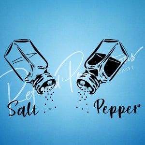 Salz und Pfeffer SVG, passendes Design Png, beste Freunde, Liebespaar Druck, Brüder, Schwestern, Küche, Kochen Cricut Silhouette