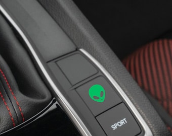 Eject Alien Vinyl Car Button Decal