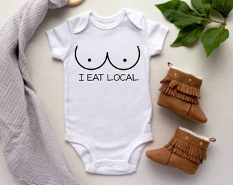 Romper van I Eat Local: grappige romper voor borstvoeding