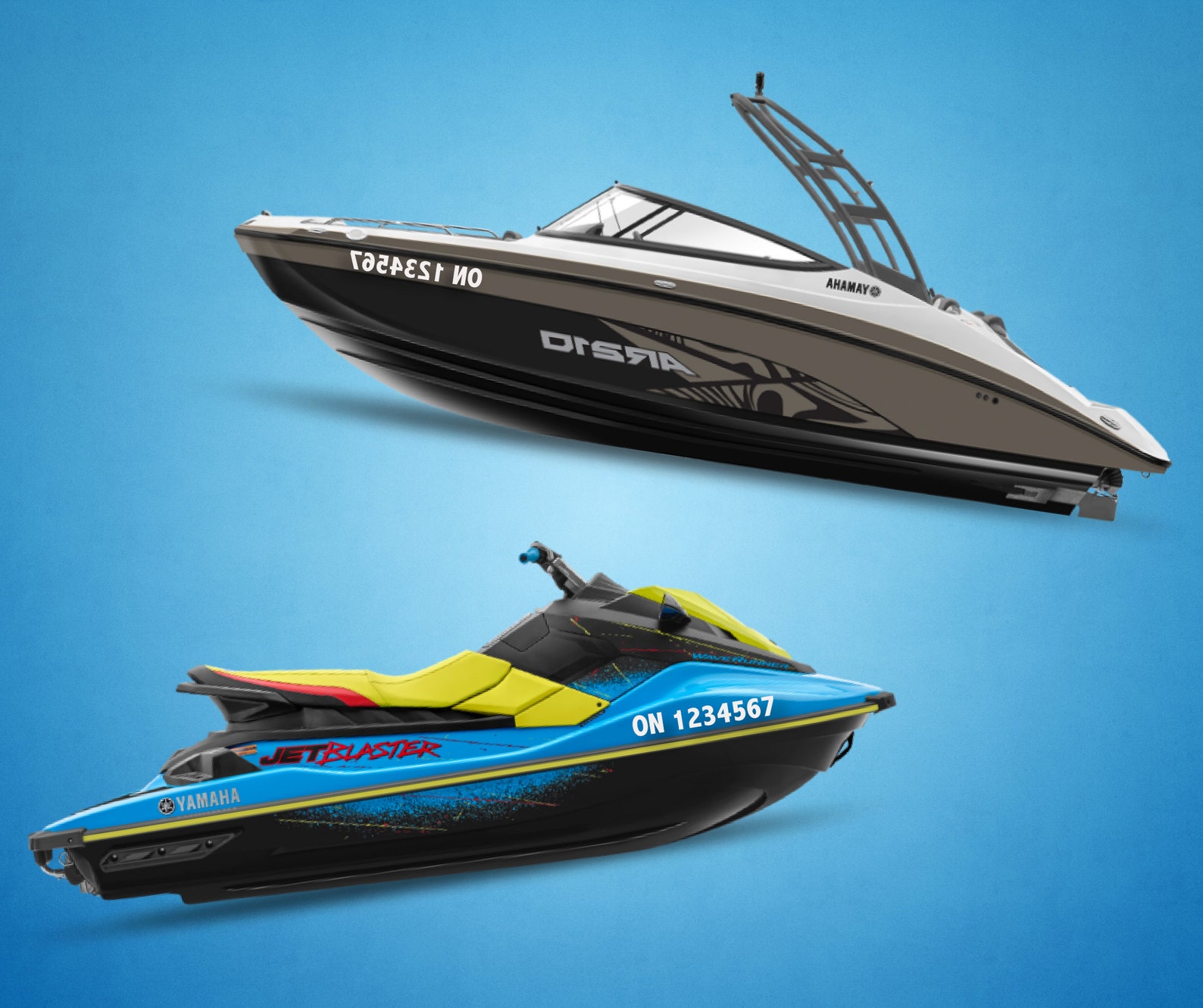 Boat License Registration Number Decals Jet Ski or Boat Etsy UK