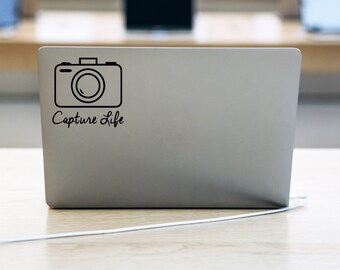 Capture Life Vinyl Decal: Photographer Laptop Car Decal