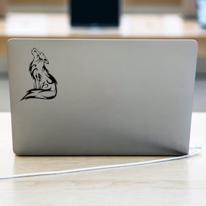 Wolf Howl Night Sky - Vinyl Decal Sticker for Wall, Car, Bike, iPhone, iPad, Macbook, Laptop, Helmet