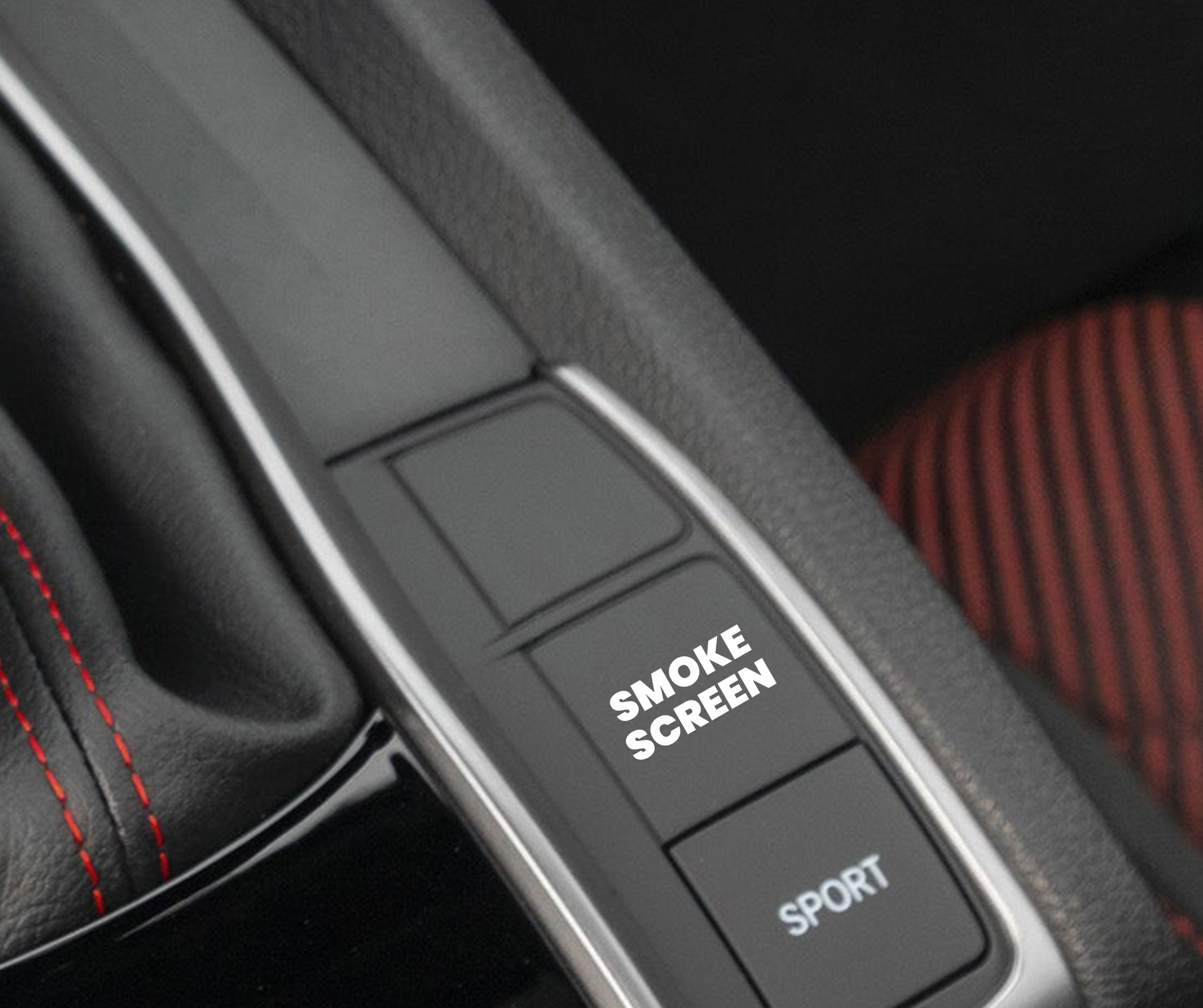 Smoke Screen Vinyl Car Button Decal