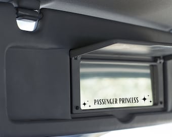 Passenger Princess Visor Decal / Rearview Mirror Vinyl Decal Sticker, Car Decal