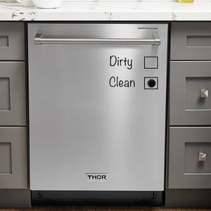 Dirty Clean Dishwasher Vinyl Decal: Kitchen Decor, Chores Helper