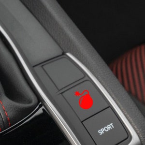 Self Destruct Vinyl Decal Button For Car