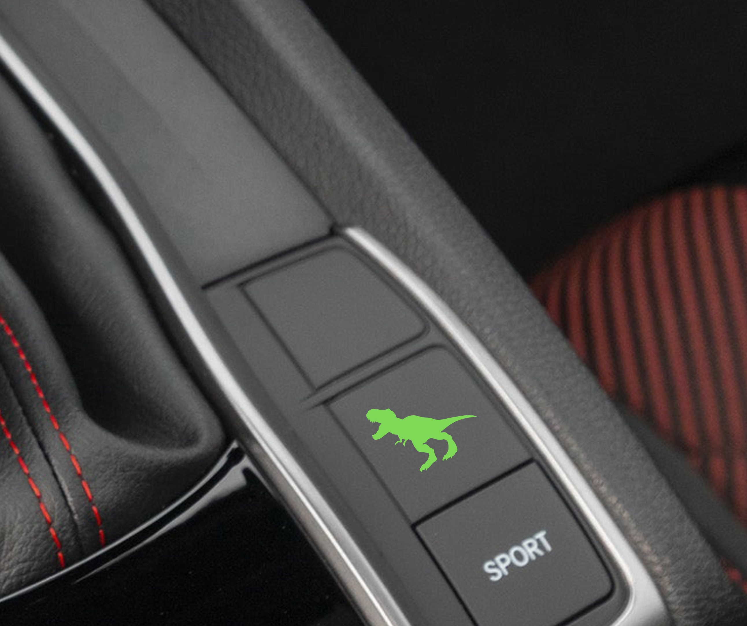 T-Rex blank button decal sticker. Fits all blank car buttons!
