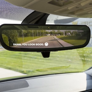 Damn, You Look Good Car Mirror Decal, Smiley Face Sticker