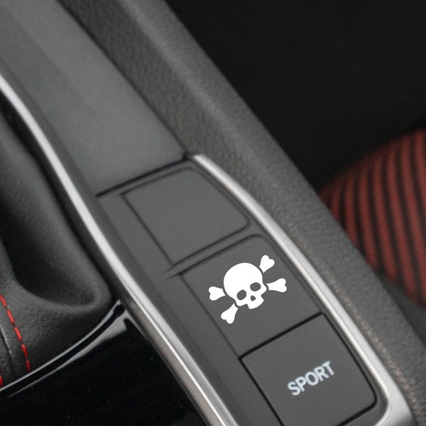 Skull and Crossbones Vinyl Car Button Decal