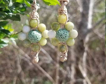 Natural peridot diffuser earrings
