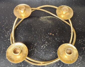Vintage Gold Toned Four Arm Candelabra Candle Stick Holder