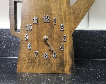Vintage Wooden Teapot Wall Clock WORKS