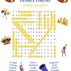 School Homecoming Word Search Puzzle - Homecoming Download Printable ...