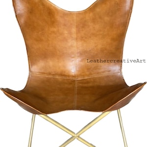 Premium Leather Butterfly arm Chair Star Butterfly BKF Leather Butterfly Chair Home decor Relaxing chair, Living Room Butterfly chair