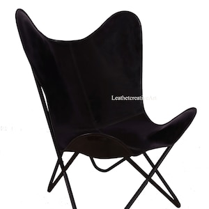Premium Black Leather Arm Chair Leather BKF, Relaxing Chair, ascent  Living Room Chair butterfly chair