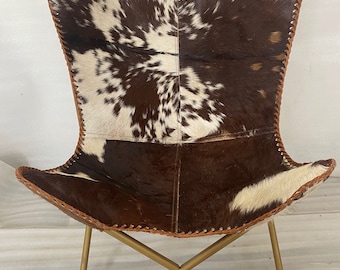 Classic Handcrafted Leather Butterfly Chair Leather Arm BKF Cowhide Cover Leather Cover Relaxing Chair