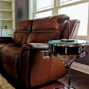 Custom LED Drum Table with Glass Table Top | New Years Sale | On Sale | Unique gift | Gift Ideas |  Drums | Drum table