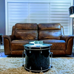 Multicolor LED Bass Drum Table with Glass Top | Unique gifts | On Sale | Coffee Tables | New Years Sale | Music room | Gift ideas