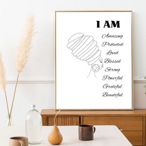 Digital Prints Affirmations art; African American picture affirmations wall art; Motivational decor