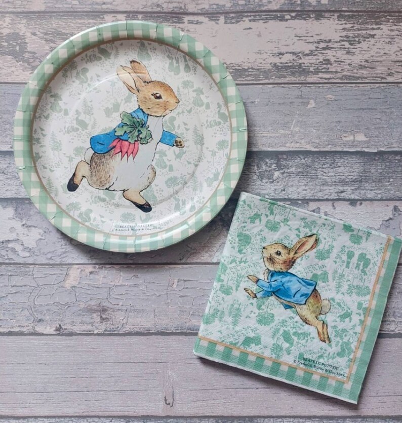 Peter Rabbit Birthday Party Plates and Napkins Bunny Party Etsy UK