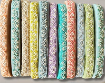 Floral Embroidered Net Lace Trim – Sheer Net Fabric Edge