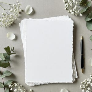 Handmade Deckle Edge Cotton Paper for DIY Wedding Invitations