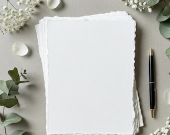 Handmade Deckle Edge Cotton Paper for DIY Wedding Invitations