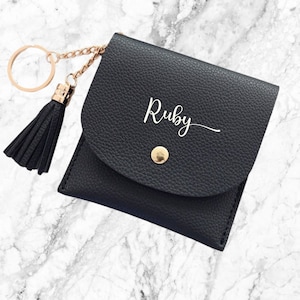Titular de la tarjeta personalizada / Cartera de mujer pequeña / Cartera de viaje / Cartera de monedas de cuero / Cartera de tarjeta de cuero / Cartera de llavero