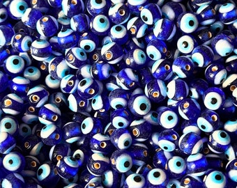 Handmade Evil Eye Lampwork Beads 5mm: DIY Jewelry Making (100pcs)