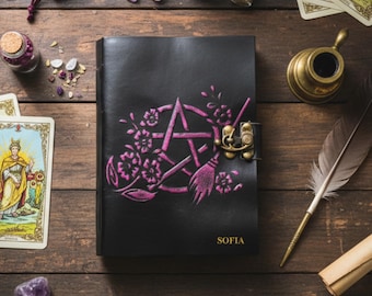Black Celtic Leather Journal: Handmade Buffalo Leather Notebook