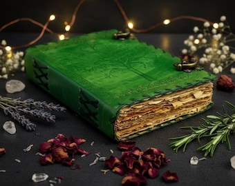 Green Leather Tree of Life Journal | Rustic Nature Notebook