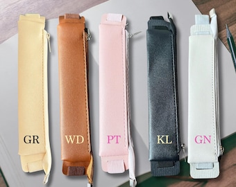 Personalized Faux Leather Pen Holder with Elastic Band