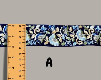 Floral Embroidered Ribbon: Indian Trim, Sewing & Craft Embellishment (9 Meters)