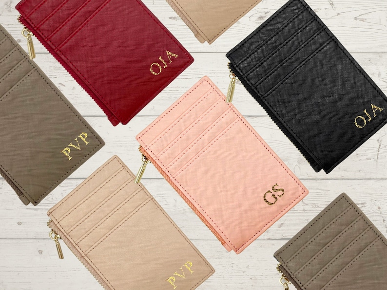Personalised Card Holder Monogram Purse Bridesmaid Gift Etsy Australia