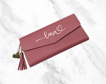 Personalized Wallet with Name, Custom Bridesmaid Gift for Her