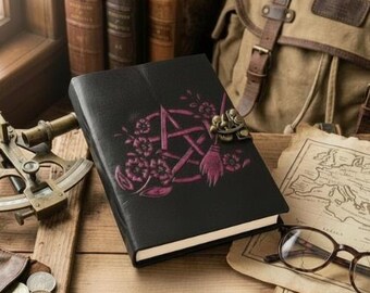Black Celtic Leather Journal: Handmade Buffalo Leather Notebook
