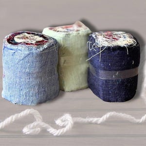 Linen Ribbon | Linen Fabric Rolls | Reclaimed Dress Fabrics | Linen Tape for Crafts, Wedding, Gifts, Floral | 3'' x 100 grams roll