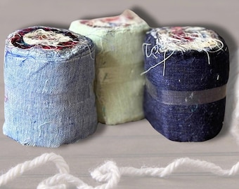 Reclaimed Linen Ribbon Roll: 3'' Wide Fabric Tape for Crafts & Wedding