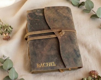 Personalised Leather Journal With Name : Custom Diary & Notebook Gift