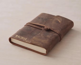 Personalised Leather Journal,  Personalized Notebook with Name Embossed