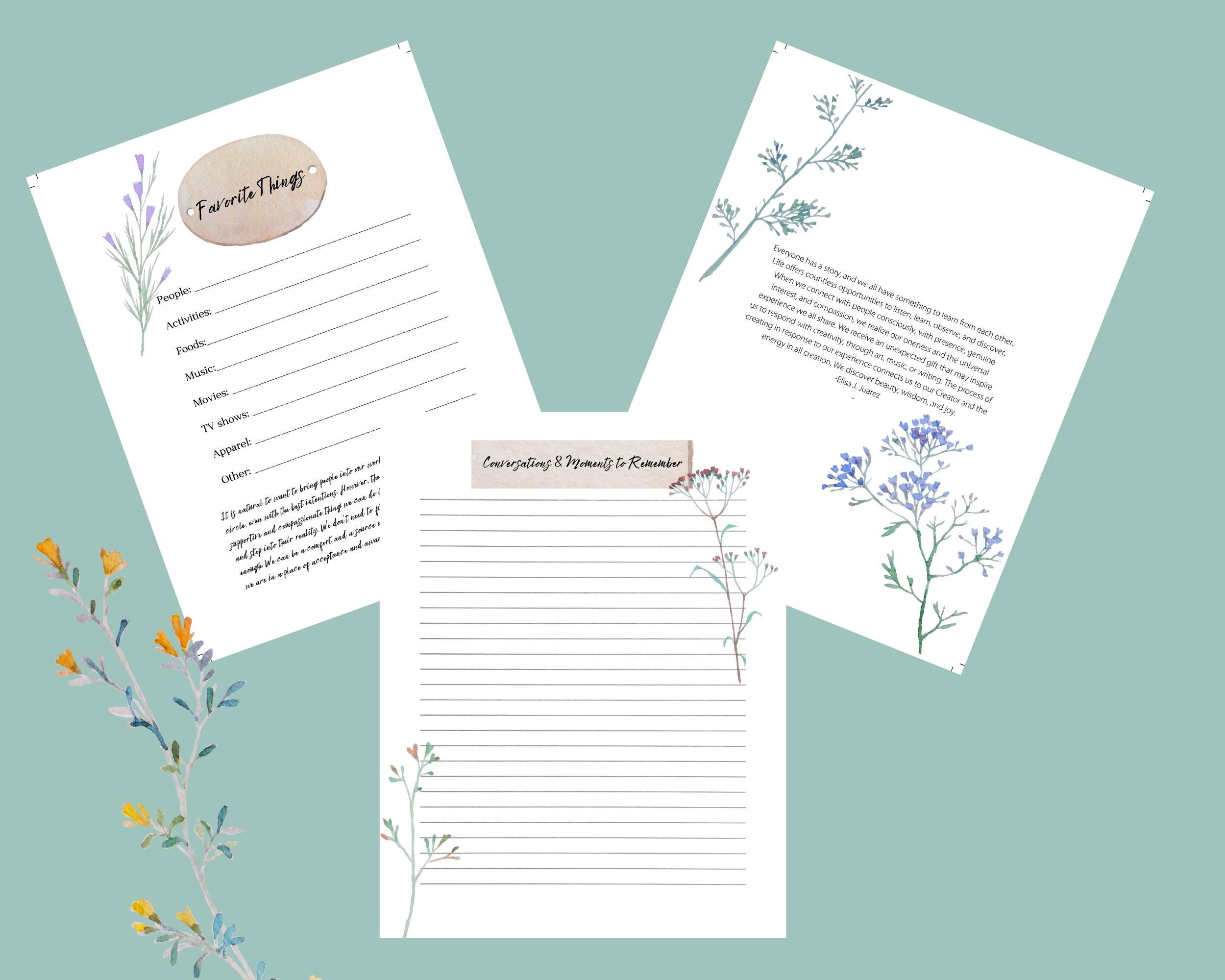 Printable Caregiver Journal Etsy