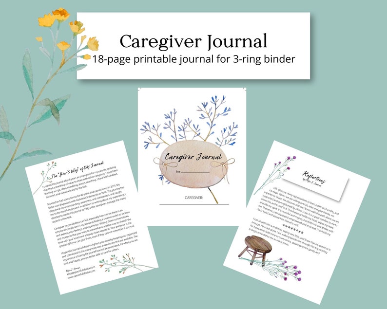Printable Caregiver Journal Etsy