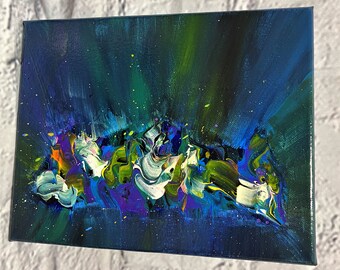 手作りオリジナル 8x10 アクリル抽象画 - 抽象的な感情 - Etsy 日本