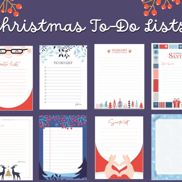 Christmas list, Christmas wish list, Christmas to do list, Christmas planner, Christmas gift planner, Digital Christmas Planner