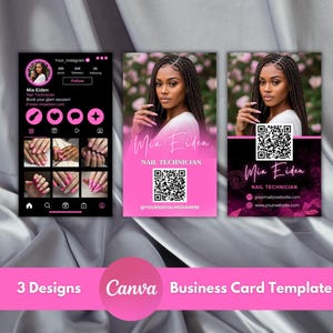 DIY Instagram Visitenkarte, QR Code Visitenkarte,DIY Canva Visitenkarte für Hair Stylists,Makeup Artists,Nail Techs, Lash Techs