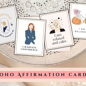 Baraja de afirmaciones boho: cartas de mindfulness positivas diarias para la motivación y el amor propio