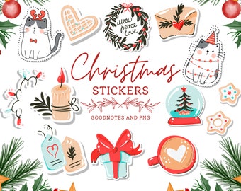 Festive Digital Christmas Planner Stickers & Clipart for GoodNotes, iPad Kids Holiday Organization