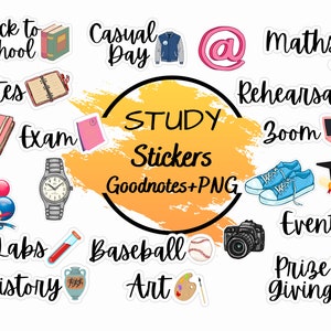Digitales Lern-Set: College Planner Sticker für GoodNotes, Studentenjournale & Schulhefte