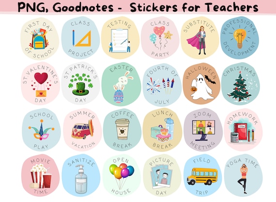 bloom daily planners Sticker Sheets, Teacher Planner Stickers V2