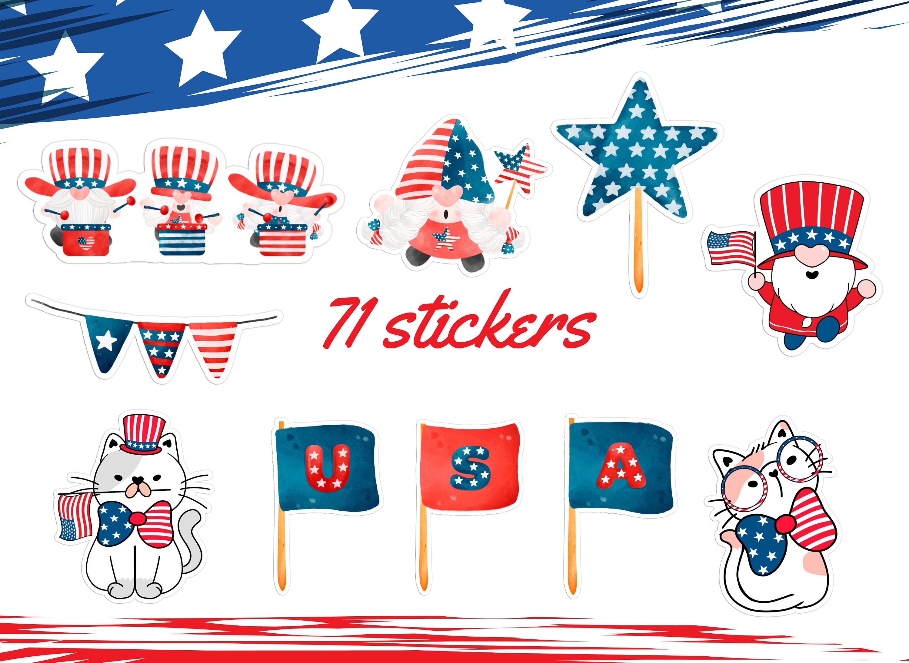 4th of july stickers instagram
